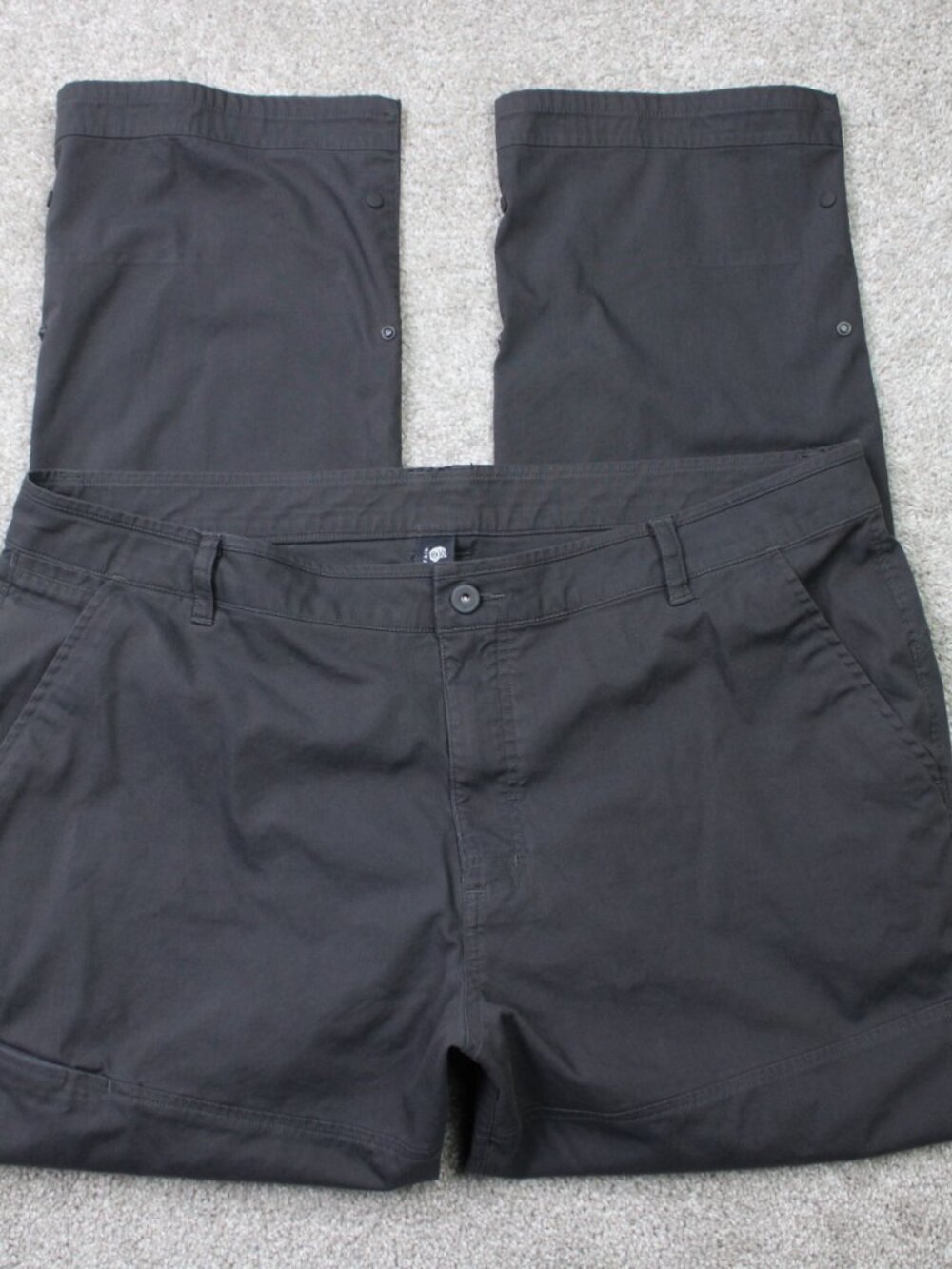 Mountain Hardwear Pants Men 40x30 Gray Hardwear AP Cargo Pocket Stretch Roll Leg